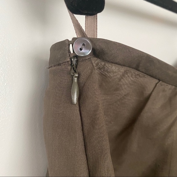Banana Republic Vintage Y2K Brown 100% Silk Full Length Skirt Sz 6 - Picture 4 of 4